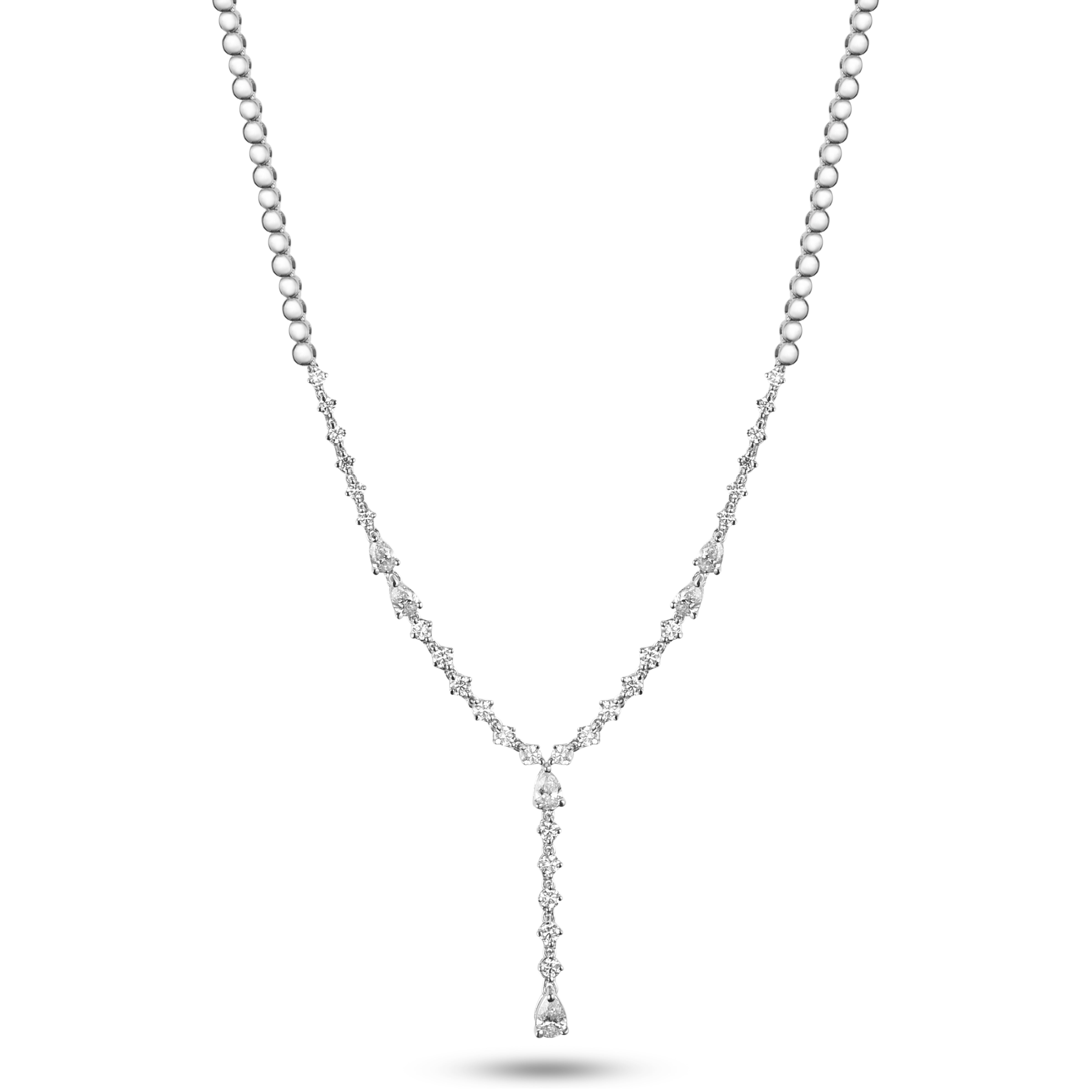 18K White gold Diamond Necklaces - HN174