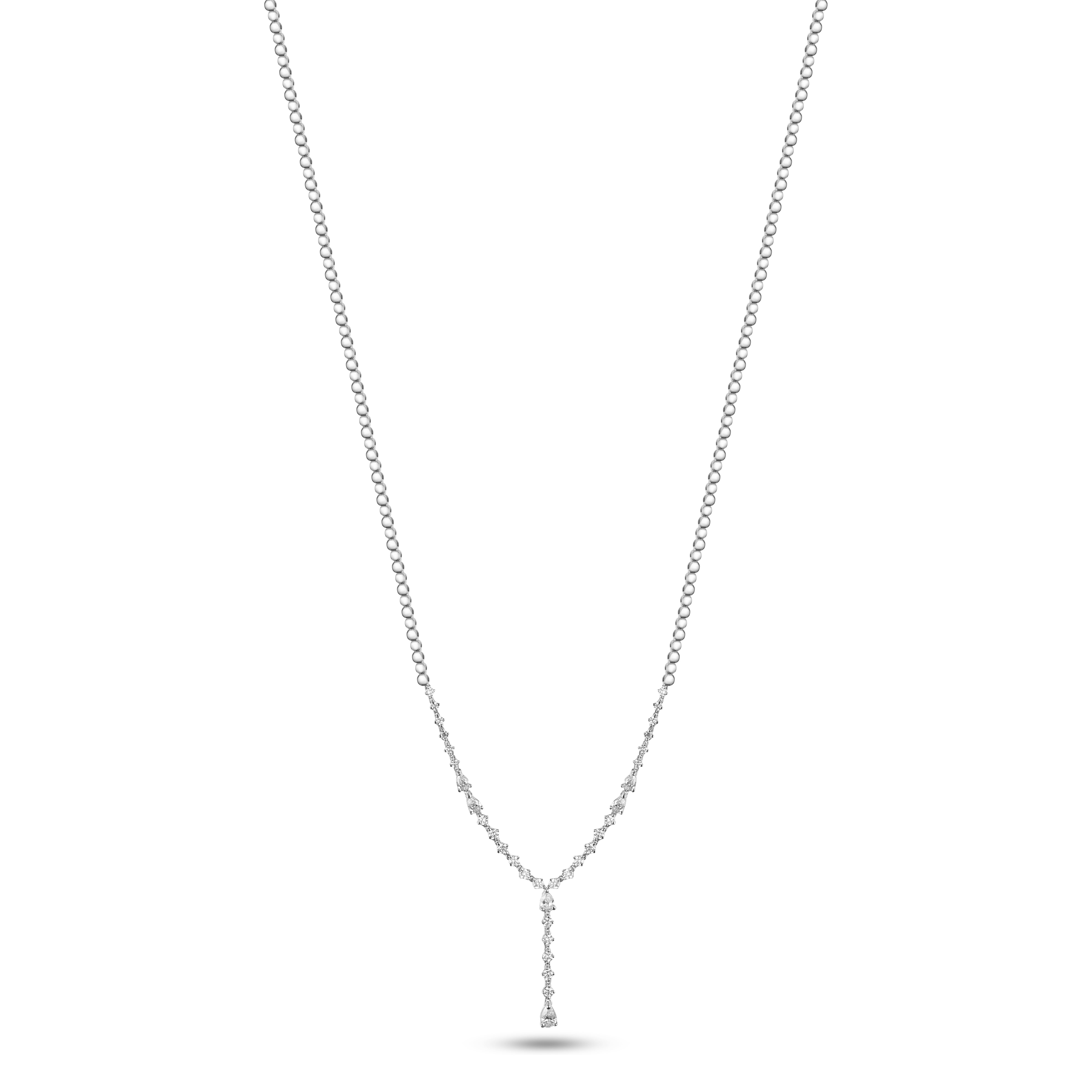 18K White gold Diamond Necklaces - HN174