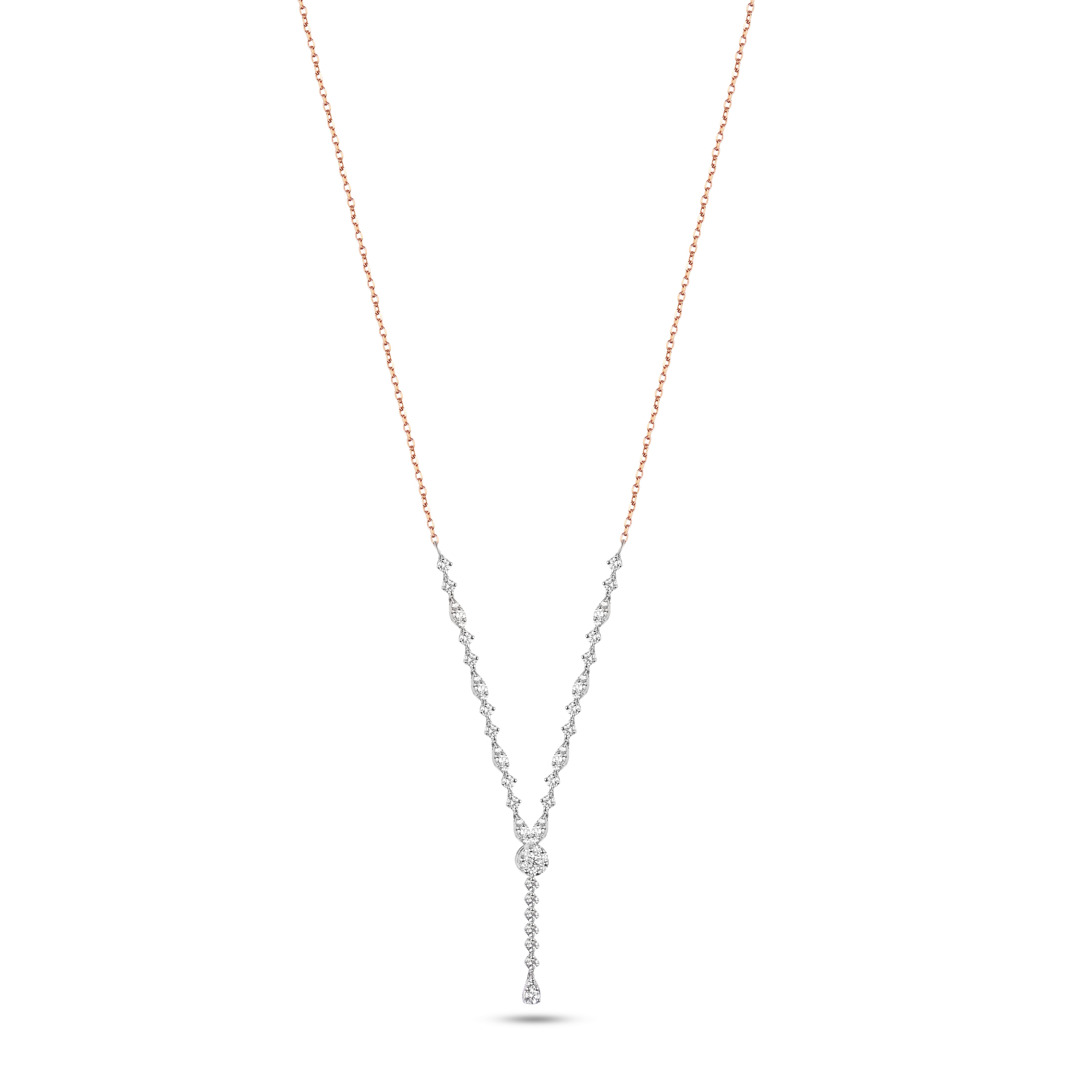 18K Rose Gold Diamond Necklaces - HP185