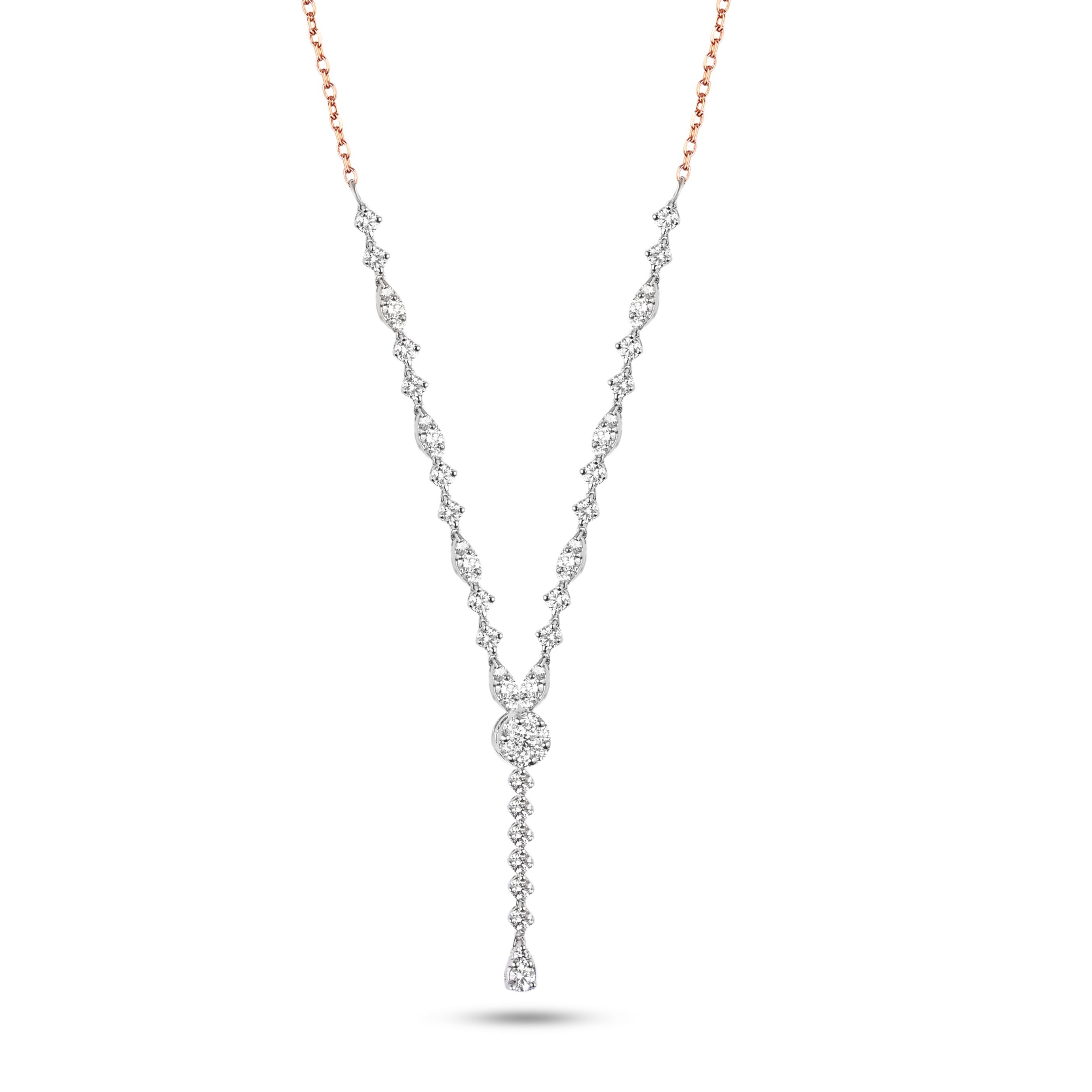 18K Rose Gold Diamond Necklaces - HP185