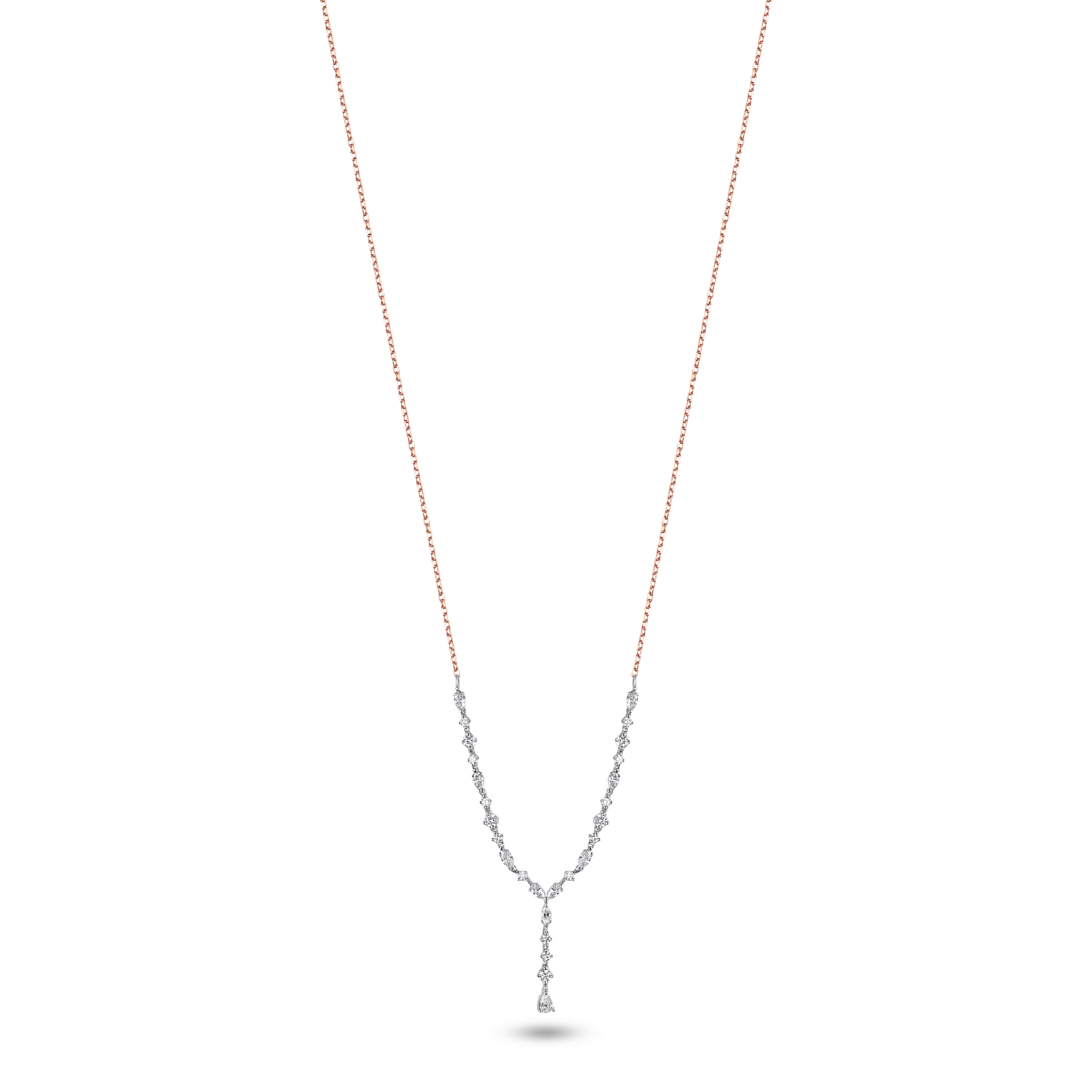 18K Rose Gold Diamond Necklaces - HP190