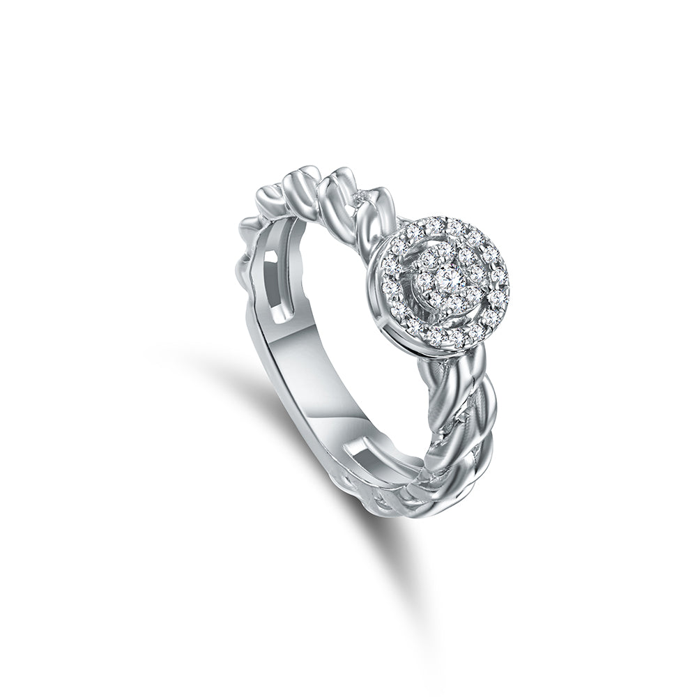 18K White gold Diamond Ring - HR183