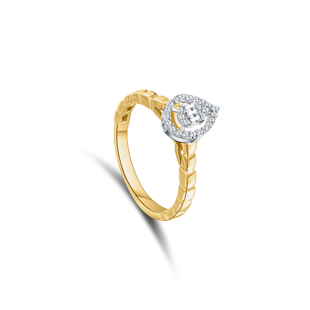 18K Yellow gold Diamond Ring - HR200