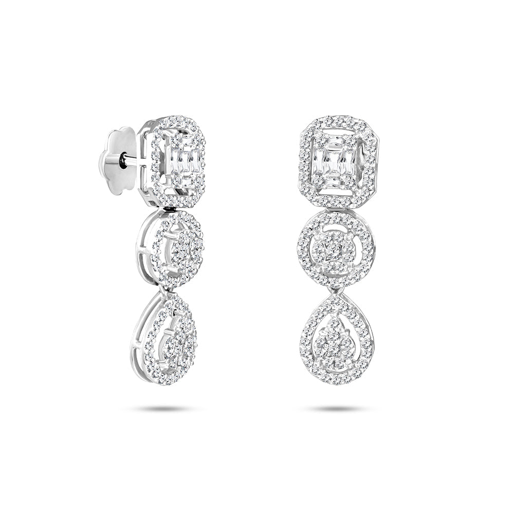 18K White gold Diamond Earring - IE120