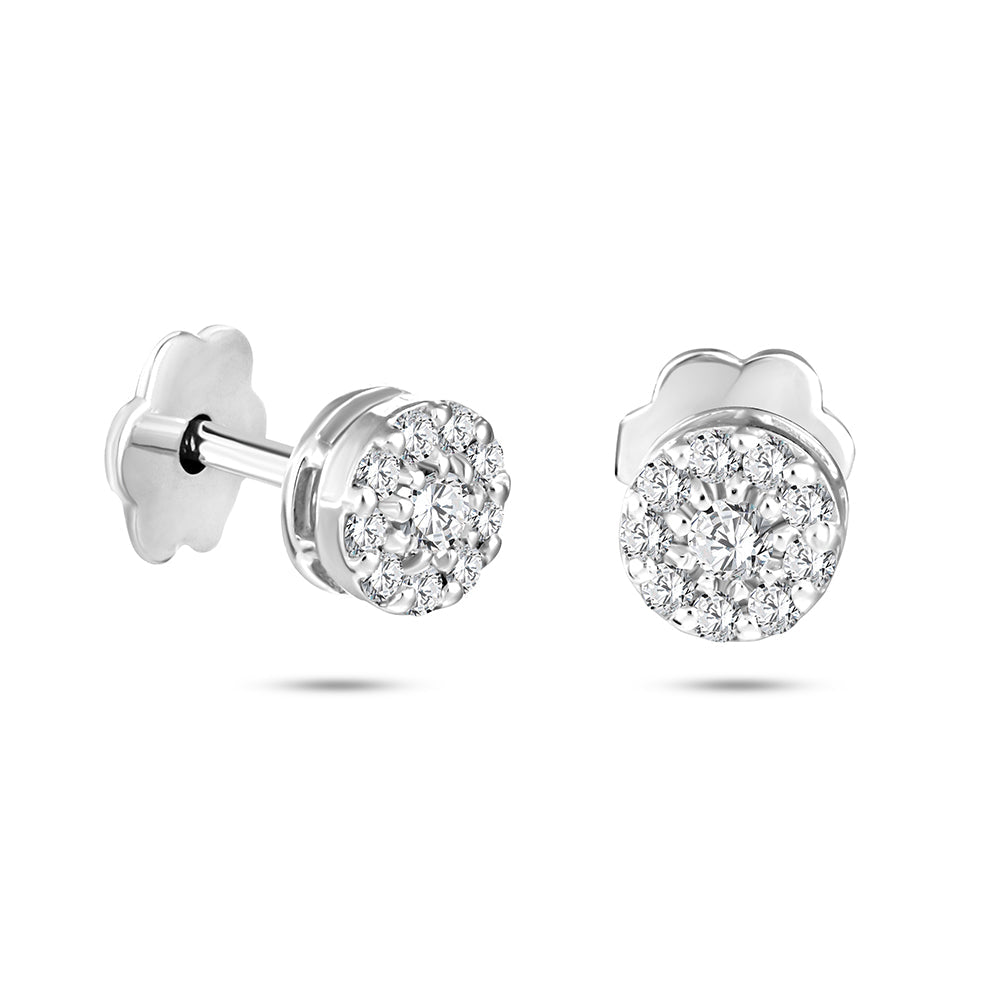 18K White gold Diamond Earring - IE22C