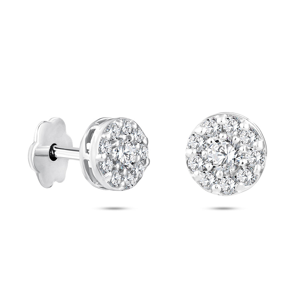 18K White gold Diamond Earring - IE22D