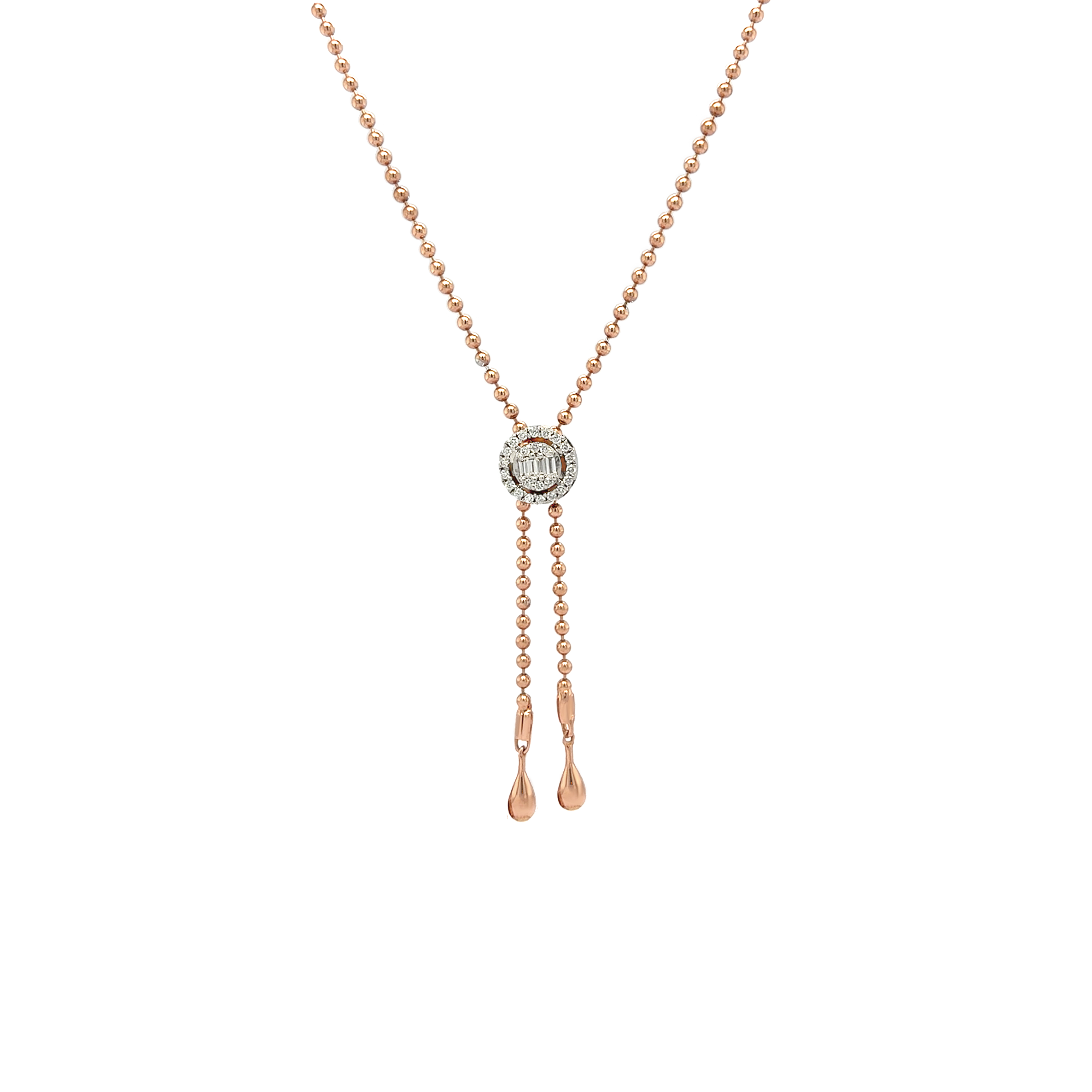 18K Rose gold Diamond Necklaces -HP205/J