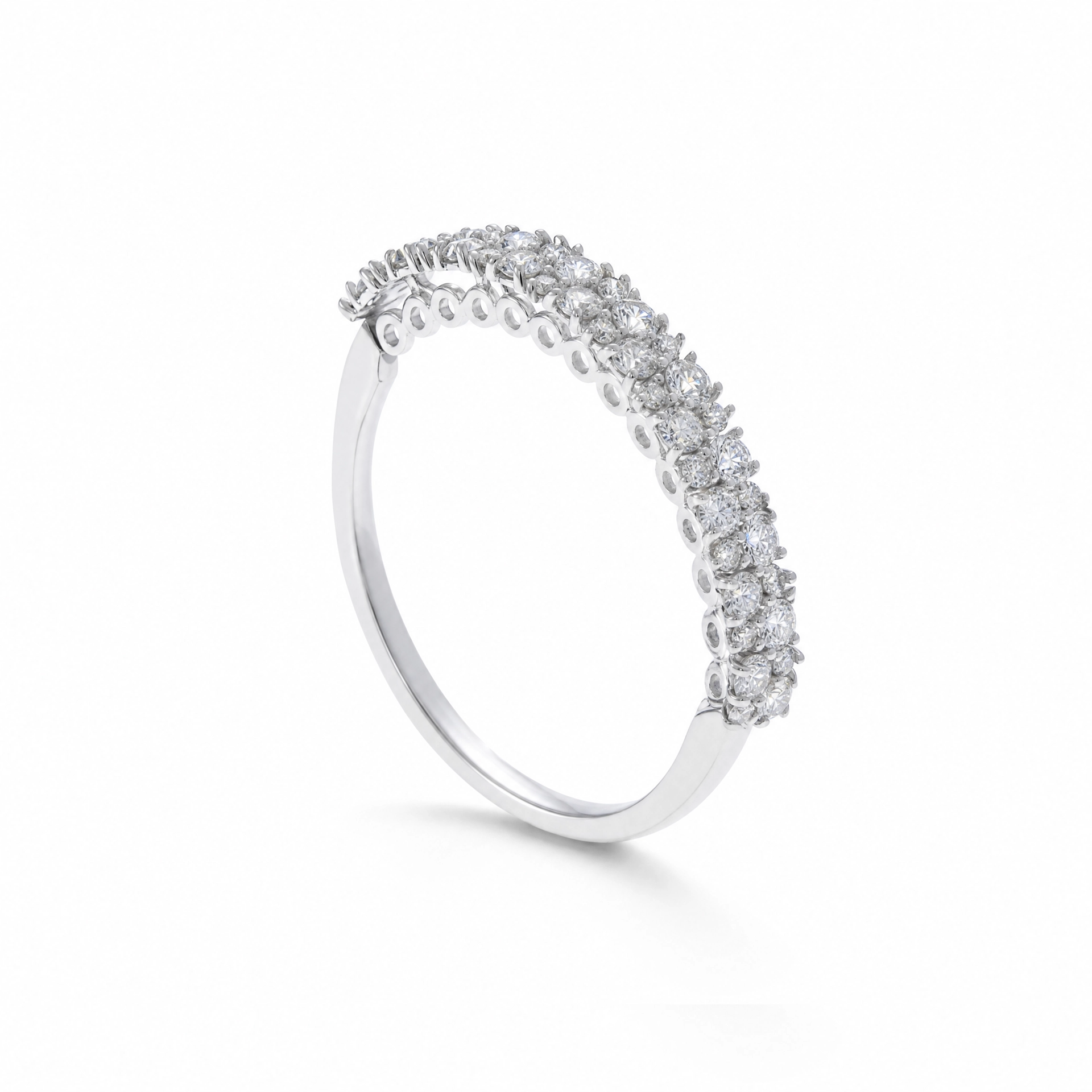 18K Diamond White gold Twins -E-T880SW