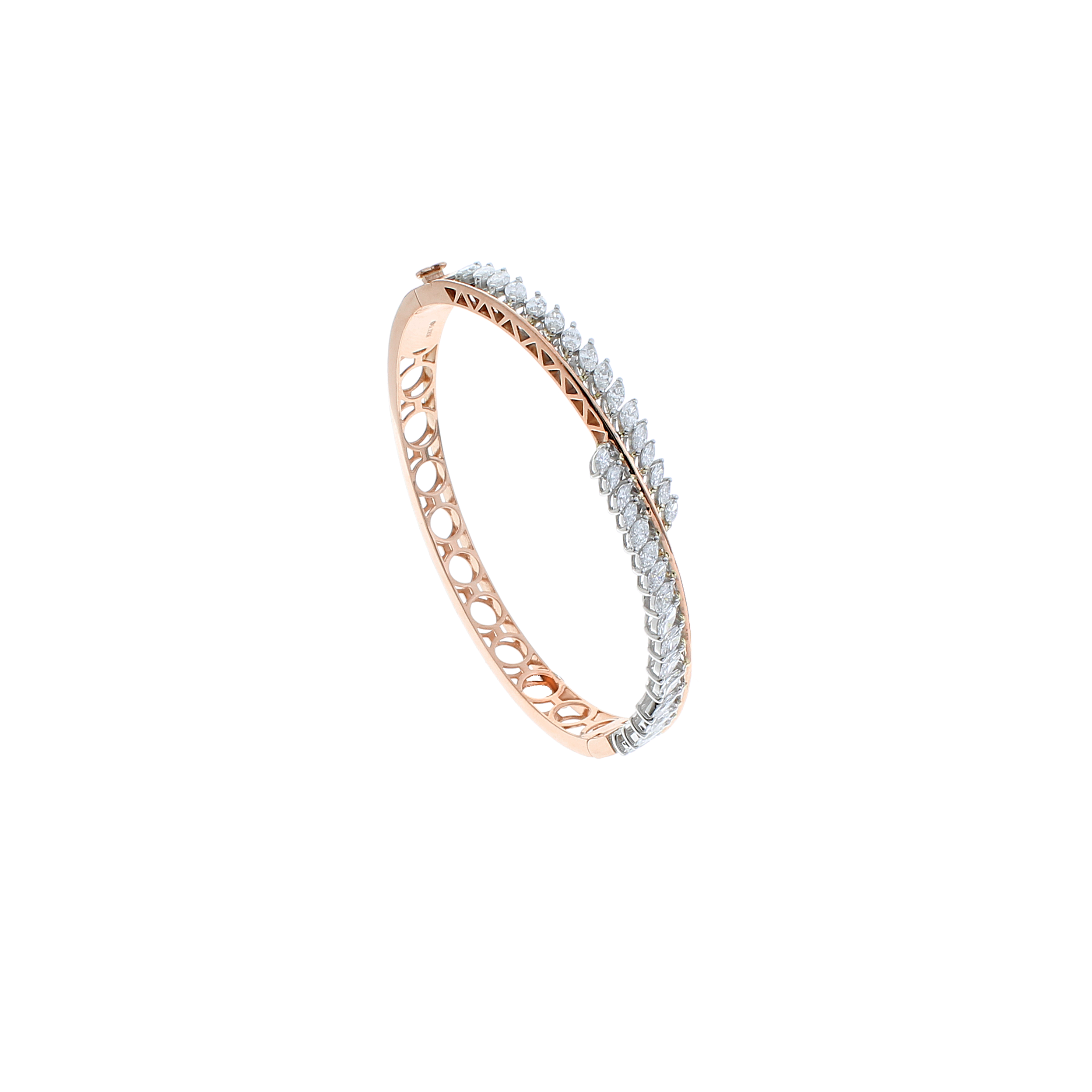 18KRose gold Diamond Bangles -E-B576X