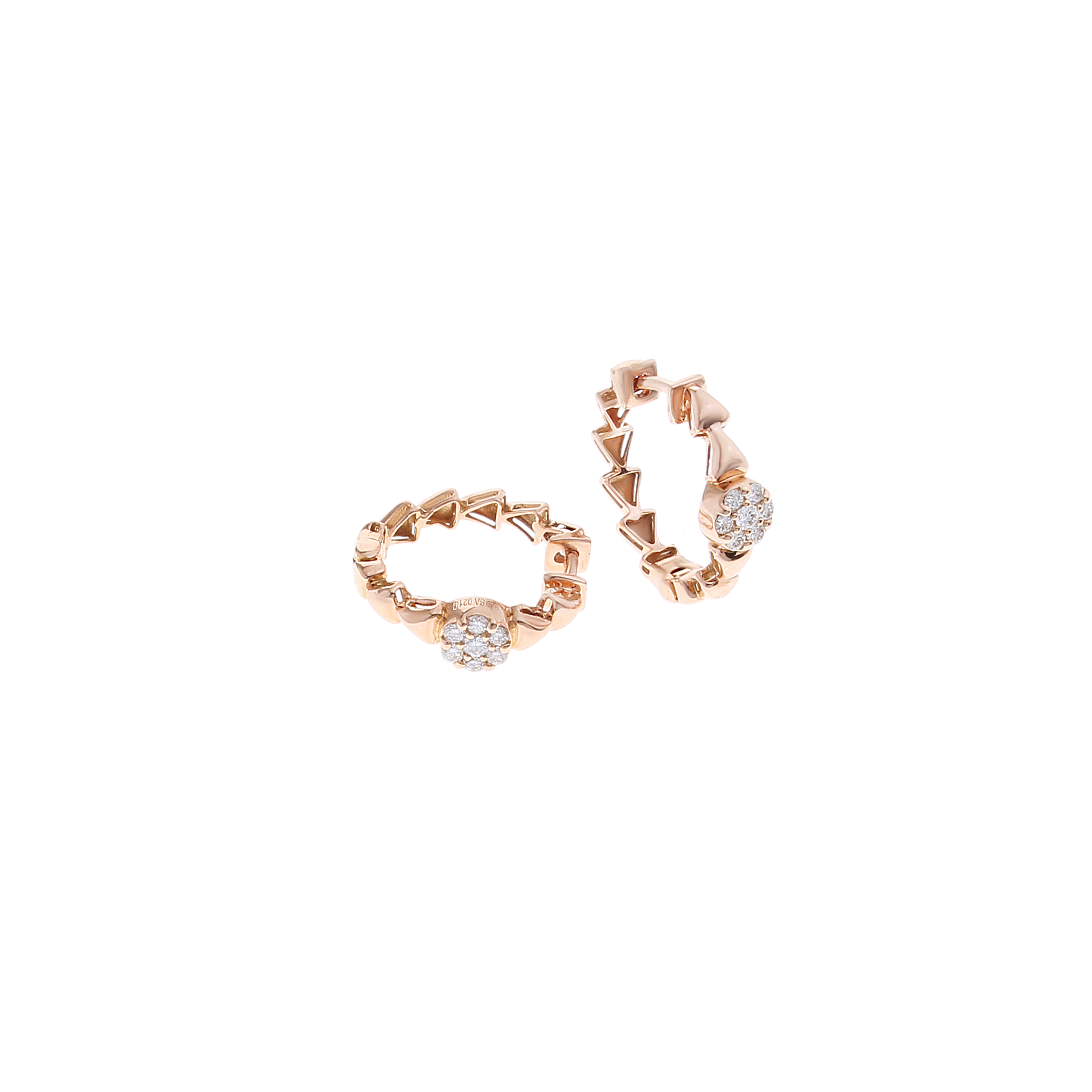 18K Rose Gold Diamond Earrings -E-E386S