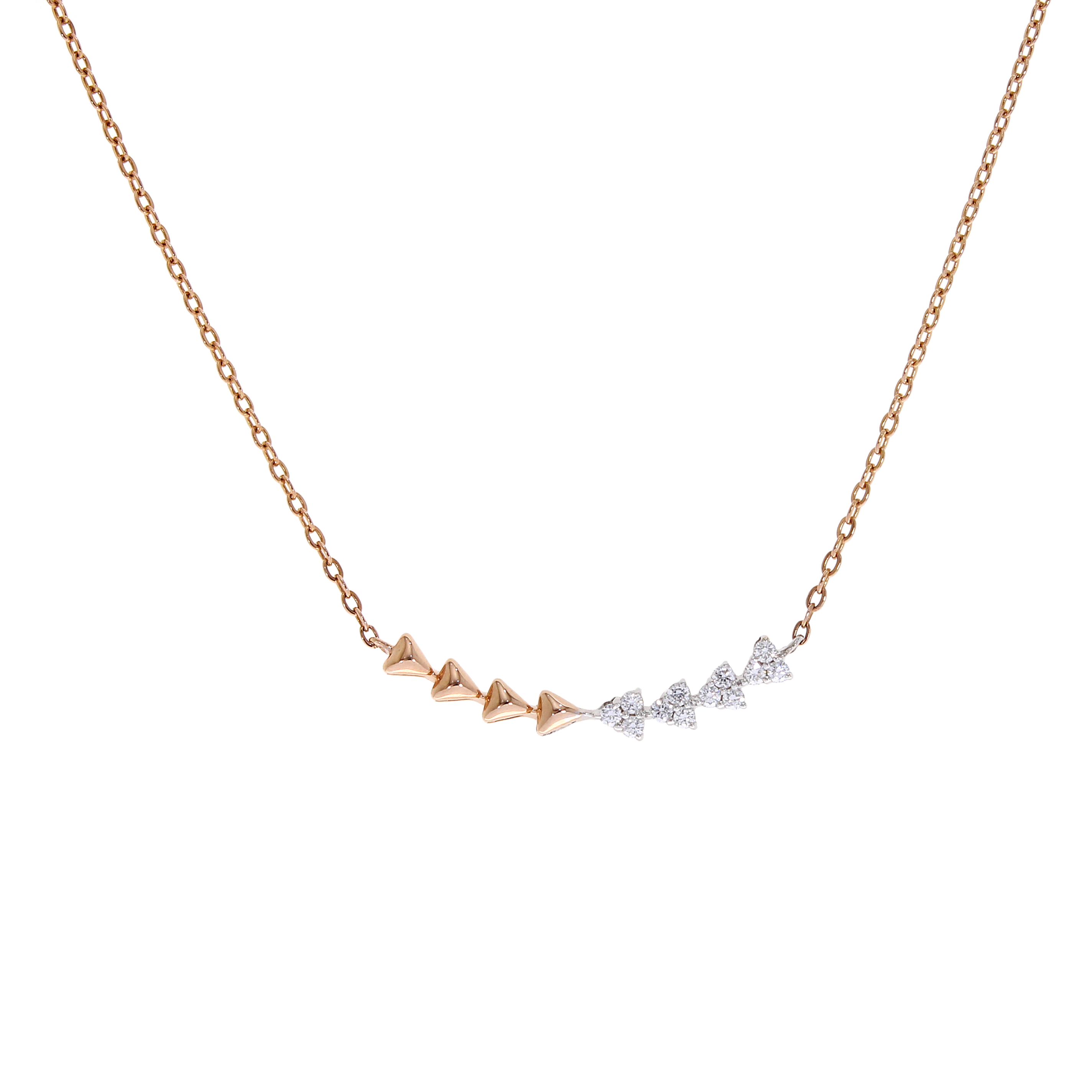 18K Rose gold Diamond Necklaces - E-TP033P