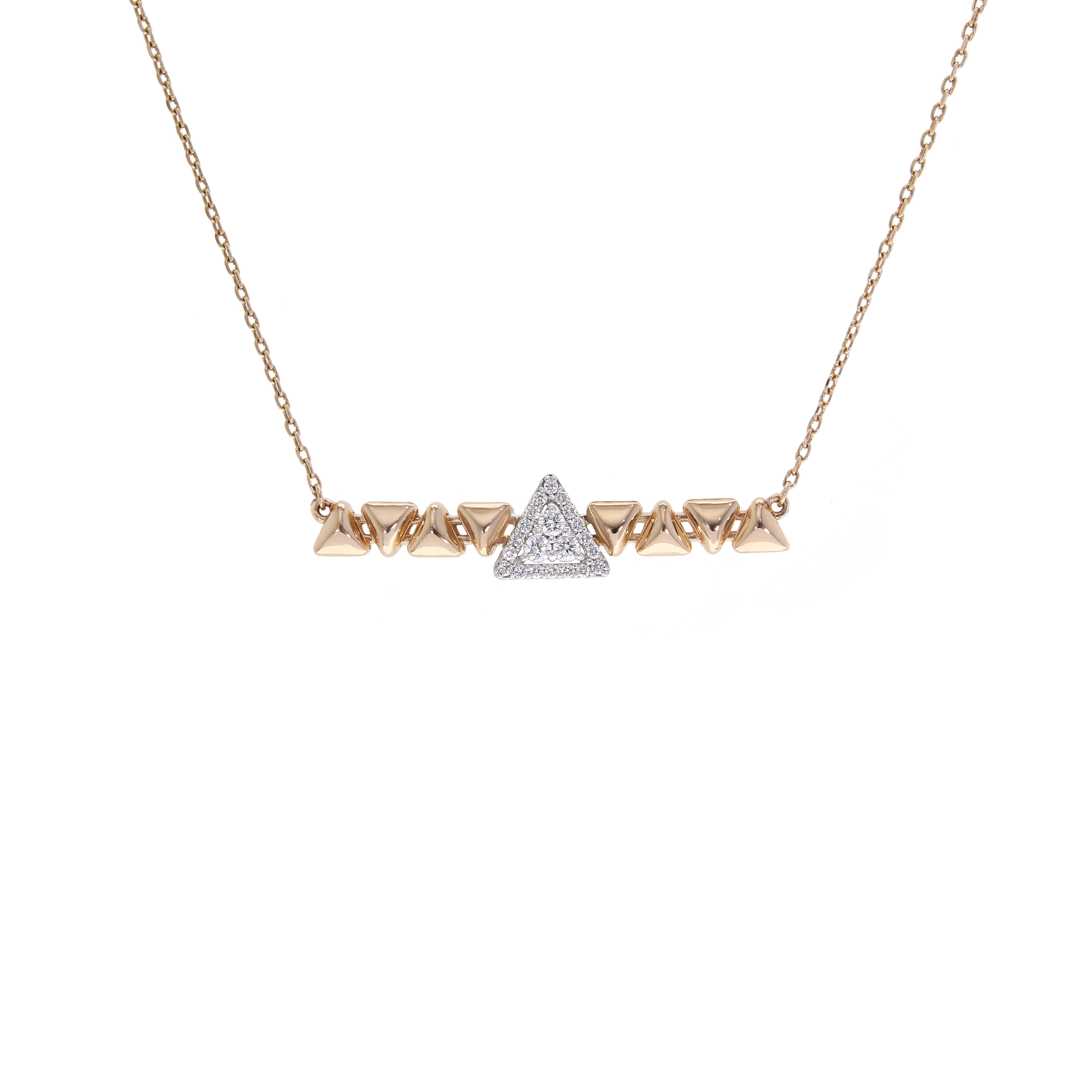 18K Rose gold Diamond Necklaces - E-TP035P