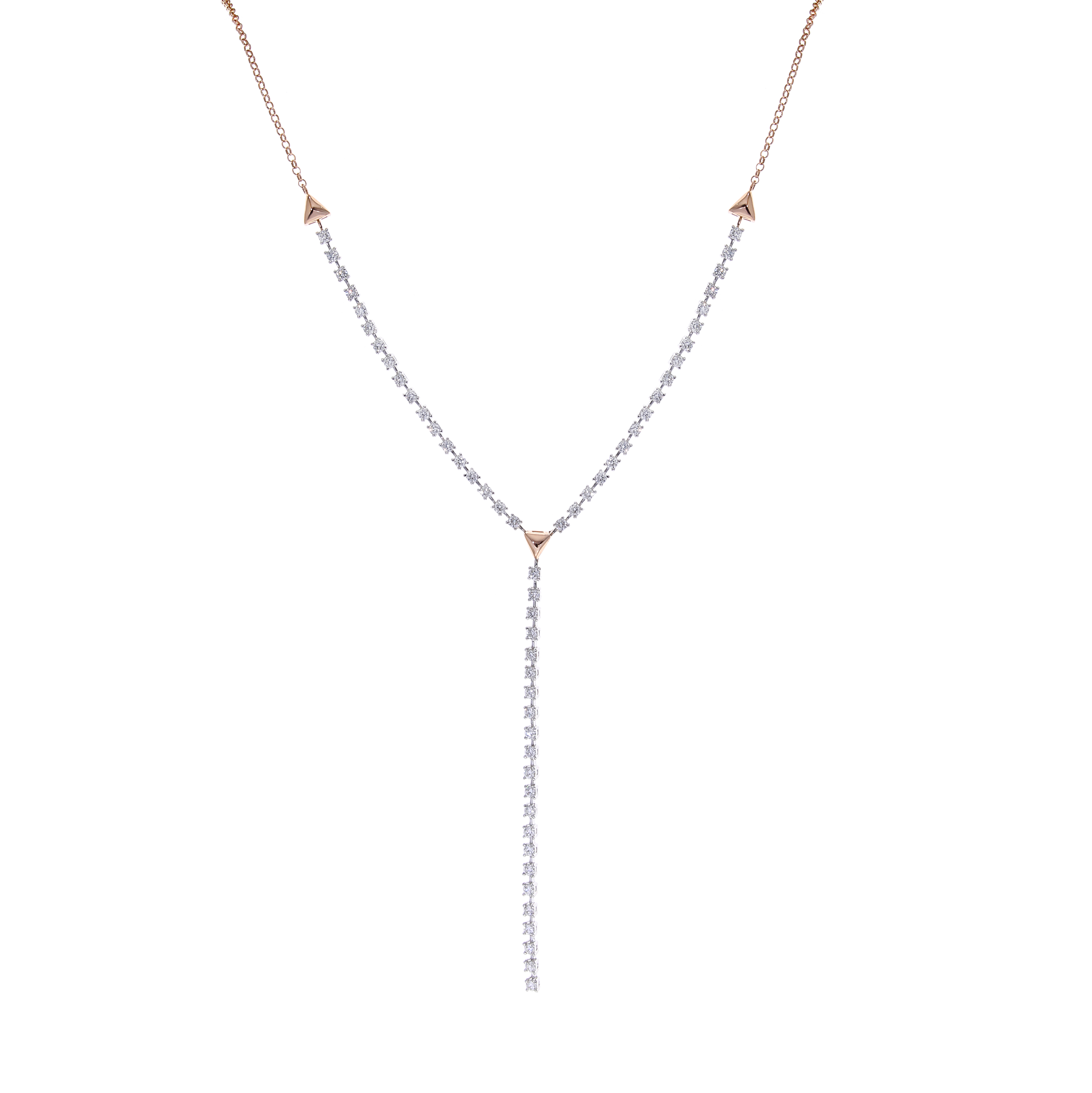18K Rose gold Diamond Necklaces -E-TP036N