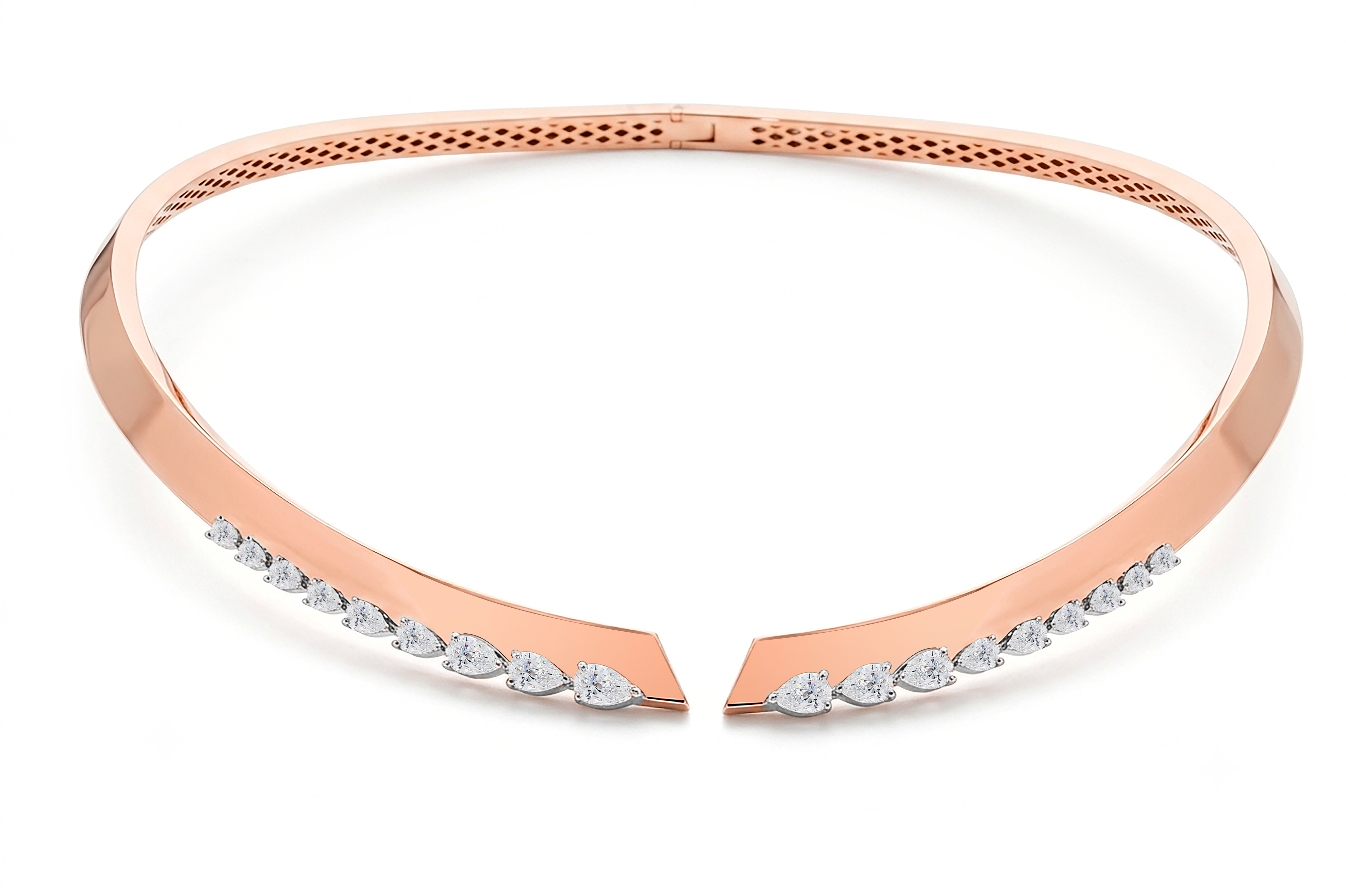 18K Rose gold Diamond Necklaces -NB07218/J