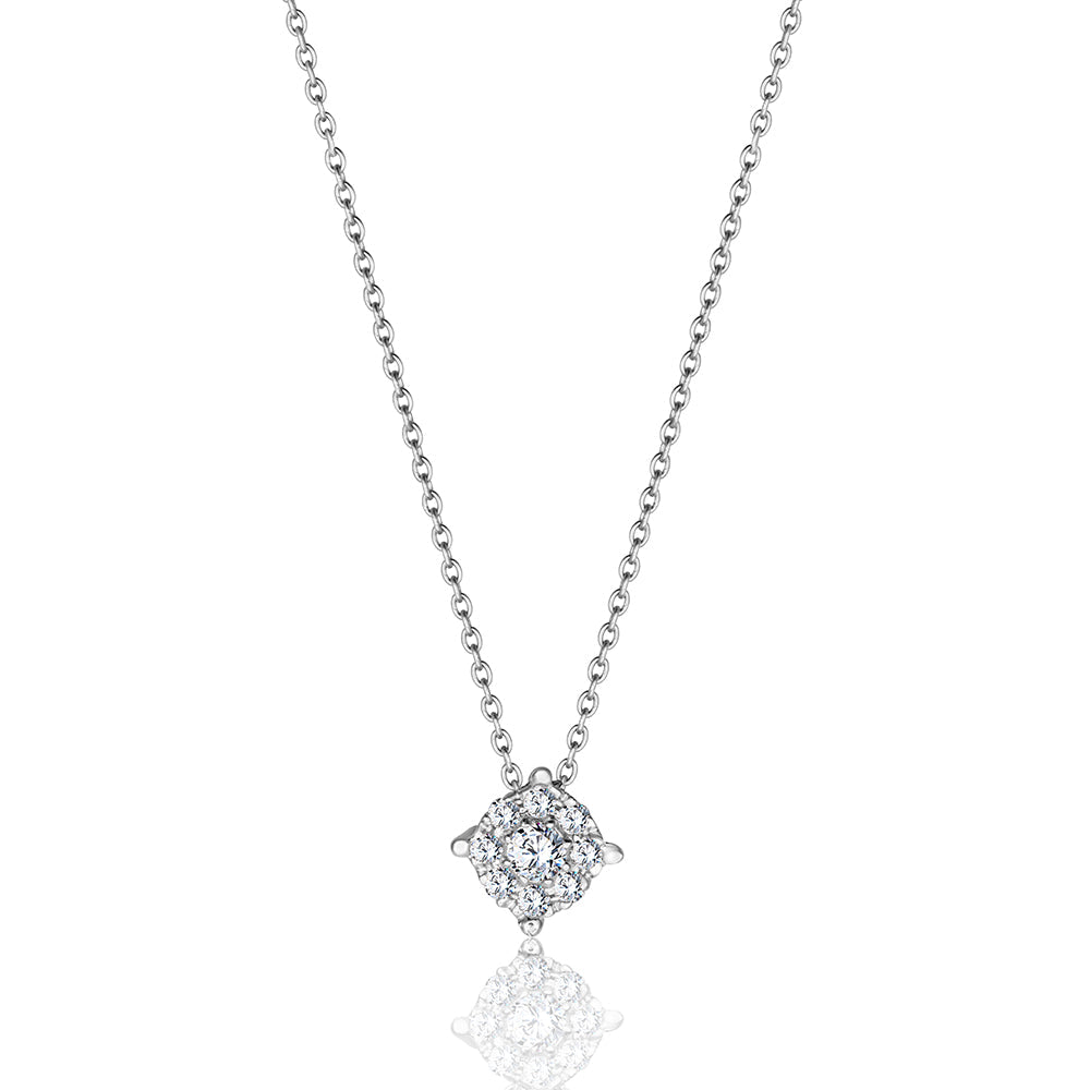 18K White gold Diamond Necklace - IP308