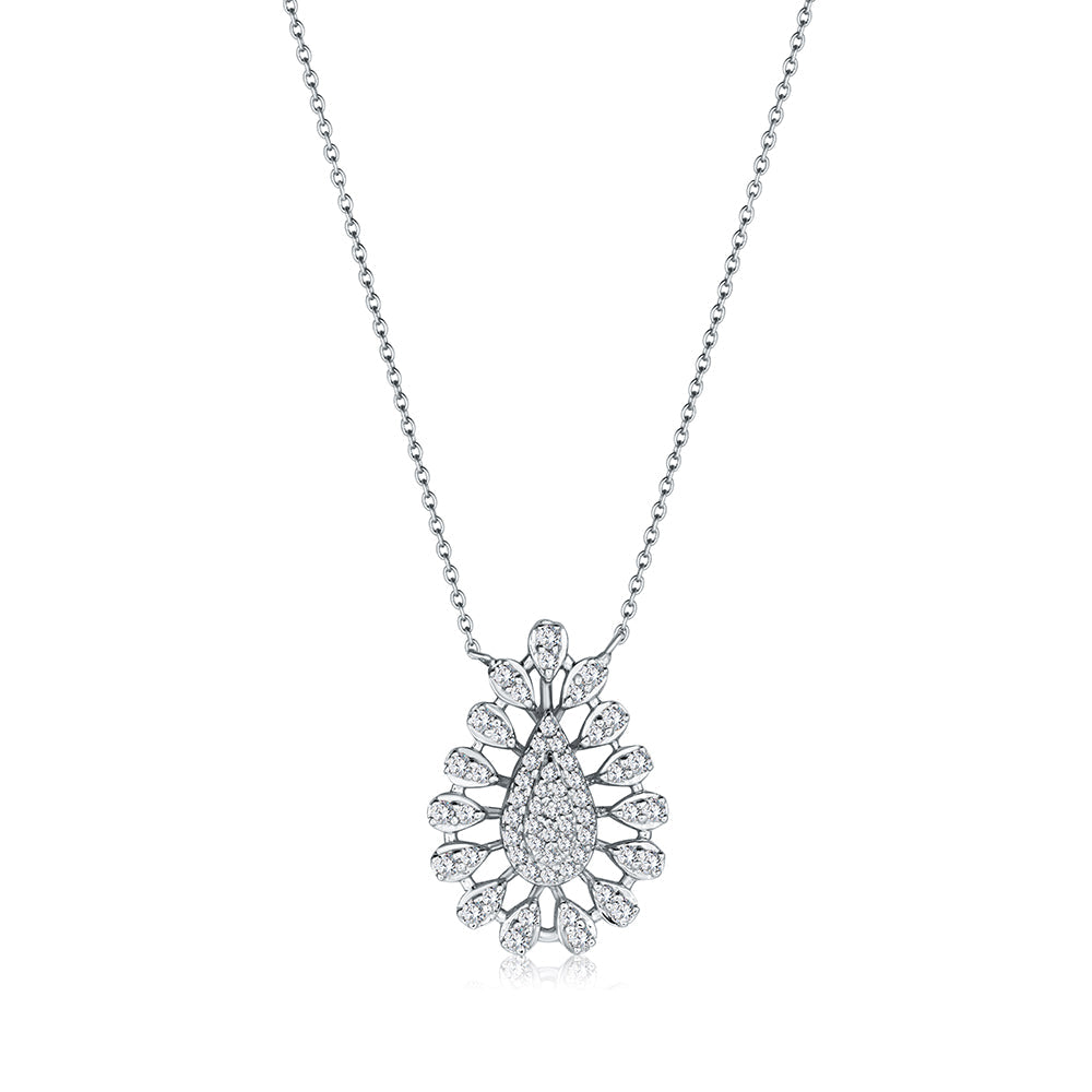 18K White gold Diamond Necklace - IP583B
