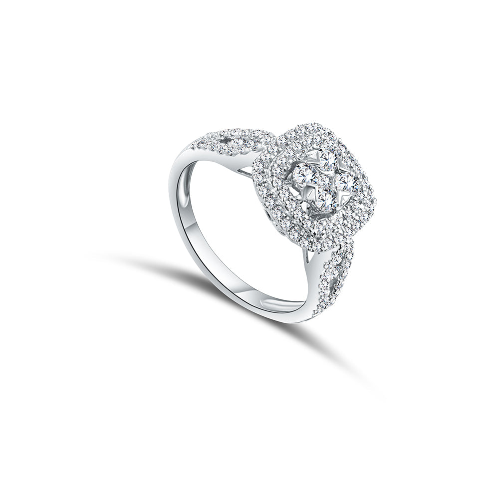 18K White gold Diamond Ring - IRQ15