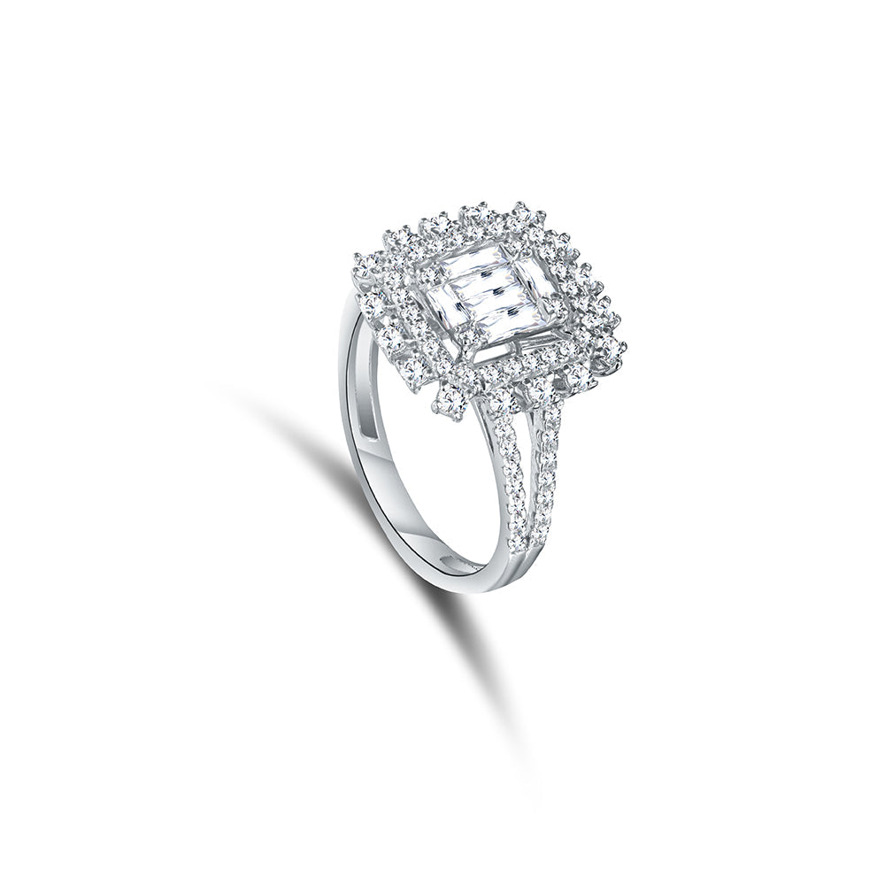 18K White gold Diamond Ring - IRQ19
