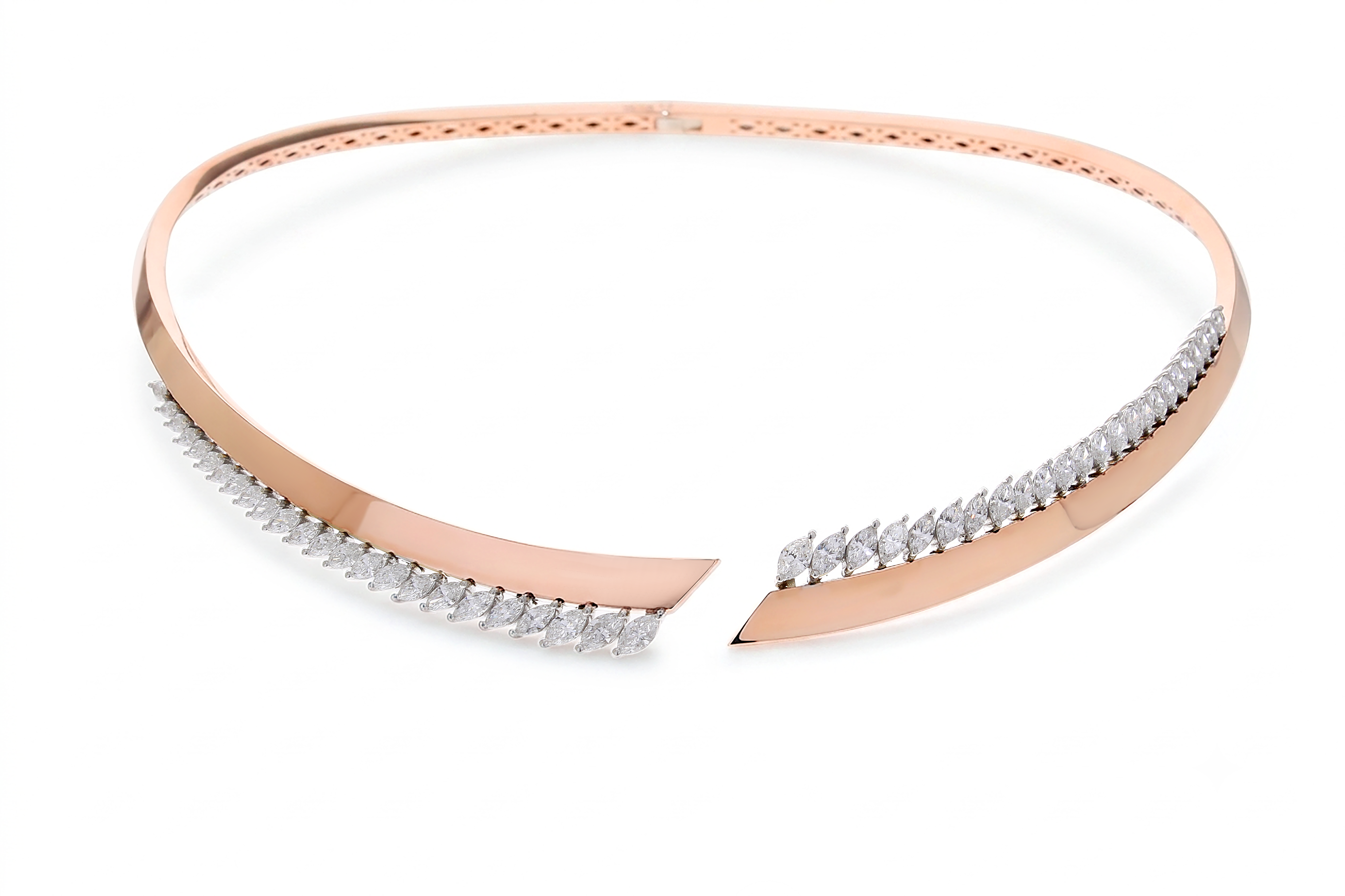 18K Rose gold Diamond Necklaces -NB07206/J