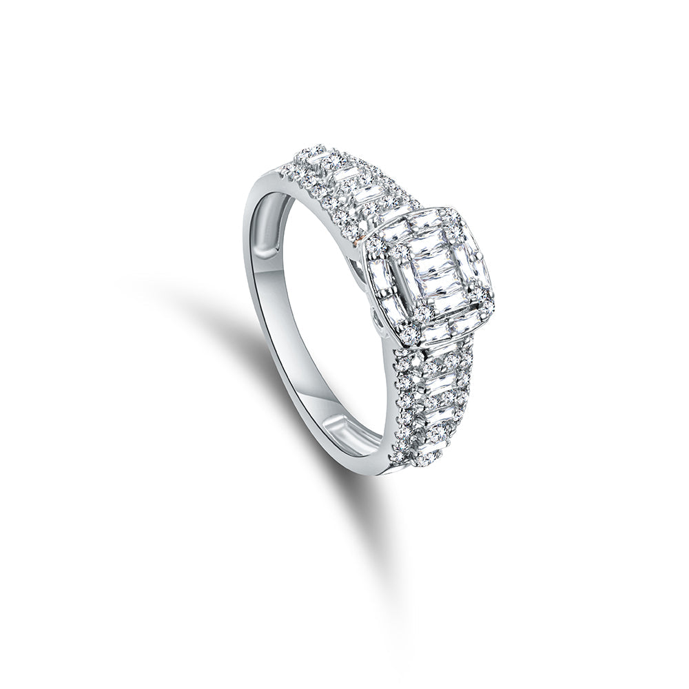 18K White gold Diamond Ring - QE270