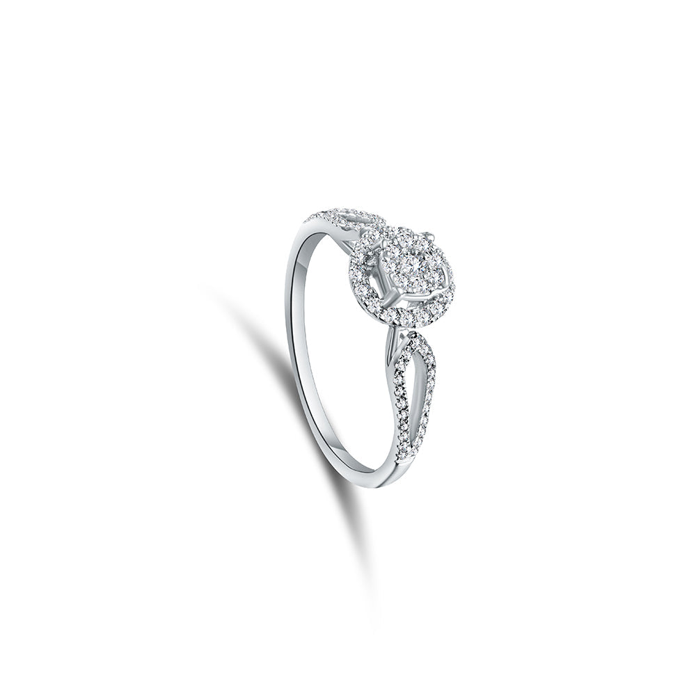 18K White gold Diamond Ring - QR131