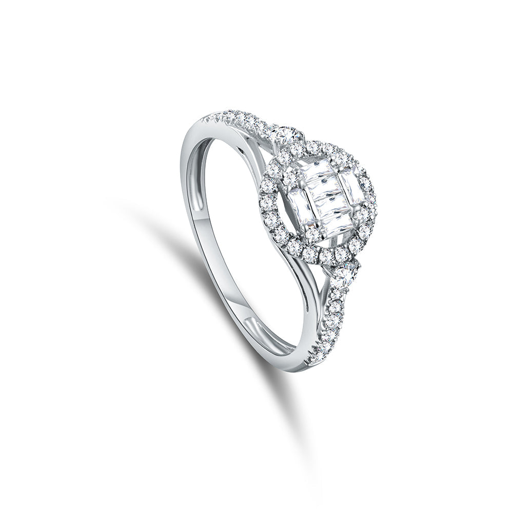 18K White gold Diamond Ring - QR226