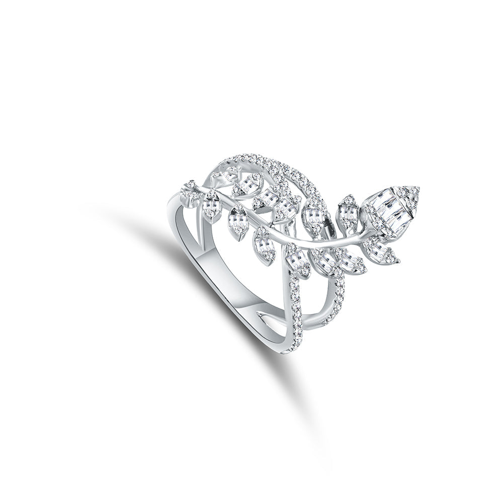 18K White gold Diamond Ring - QR253