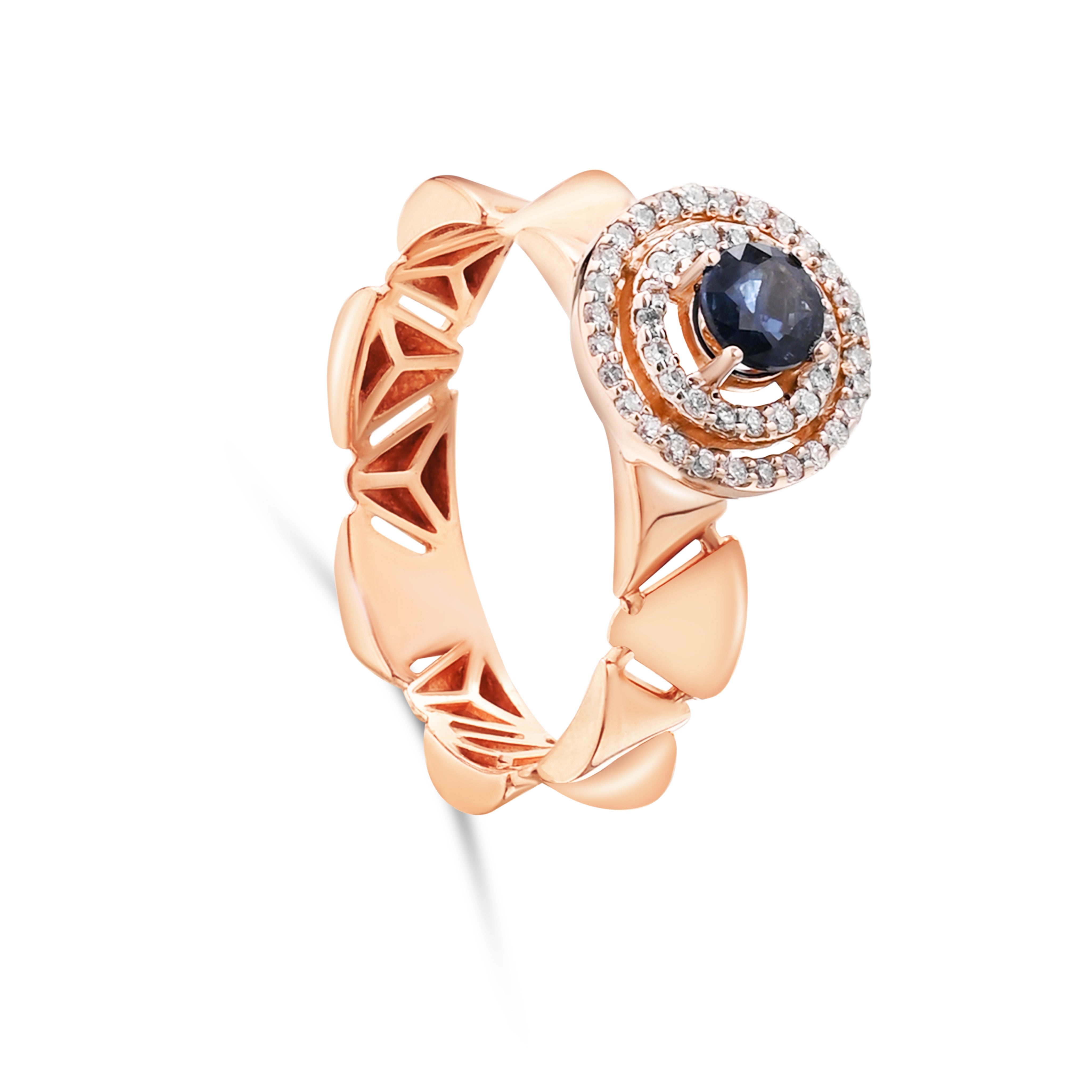 18K Rose Gold Diamond Rings - E-R933X/J