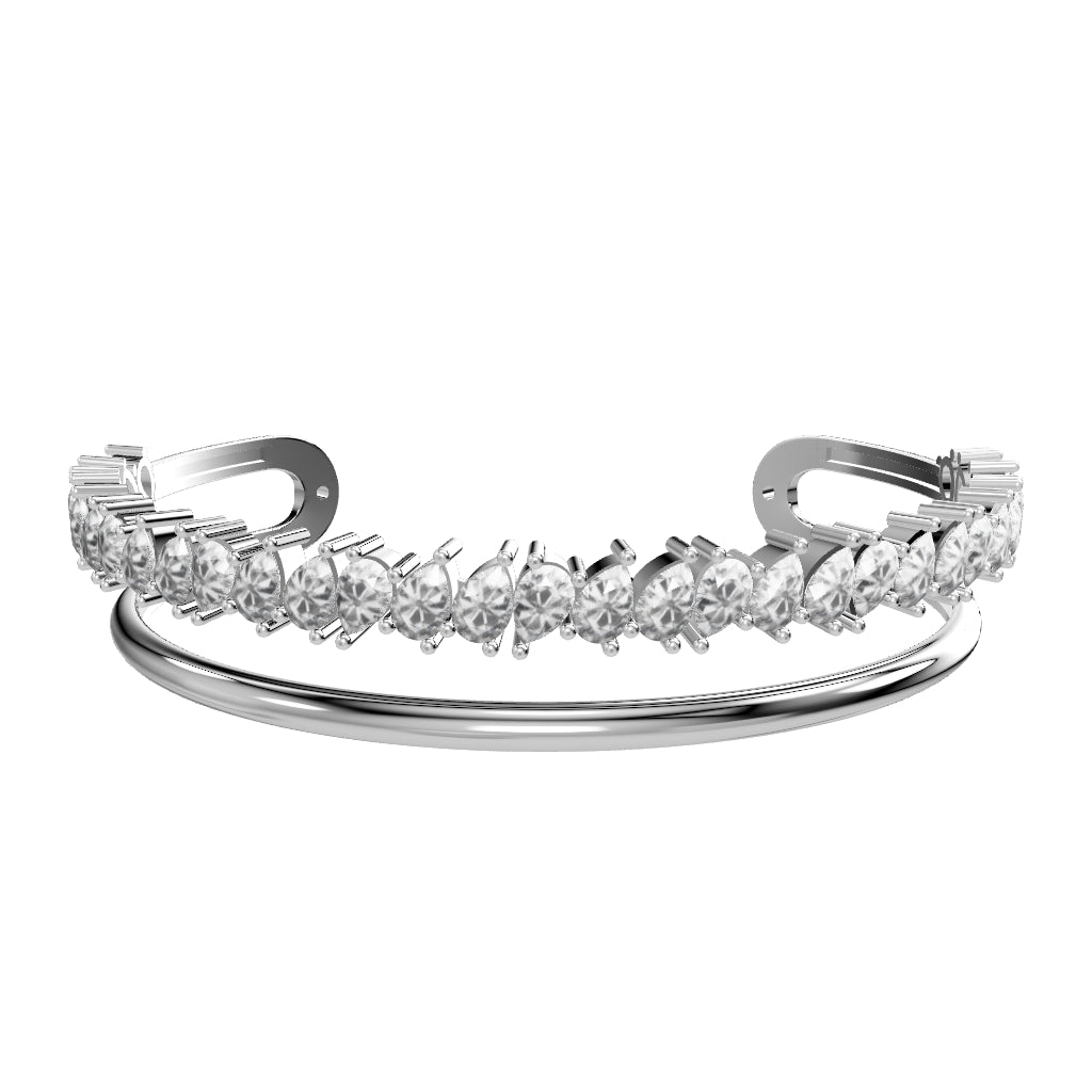 18K White gold Diamond Bangle 3D - E-B346X