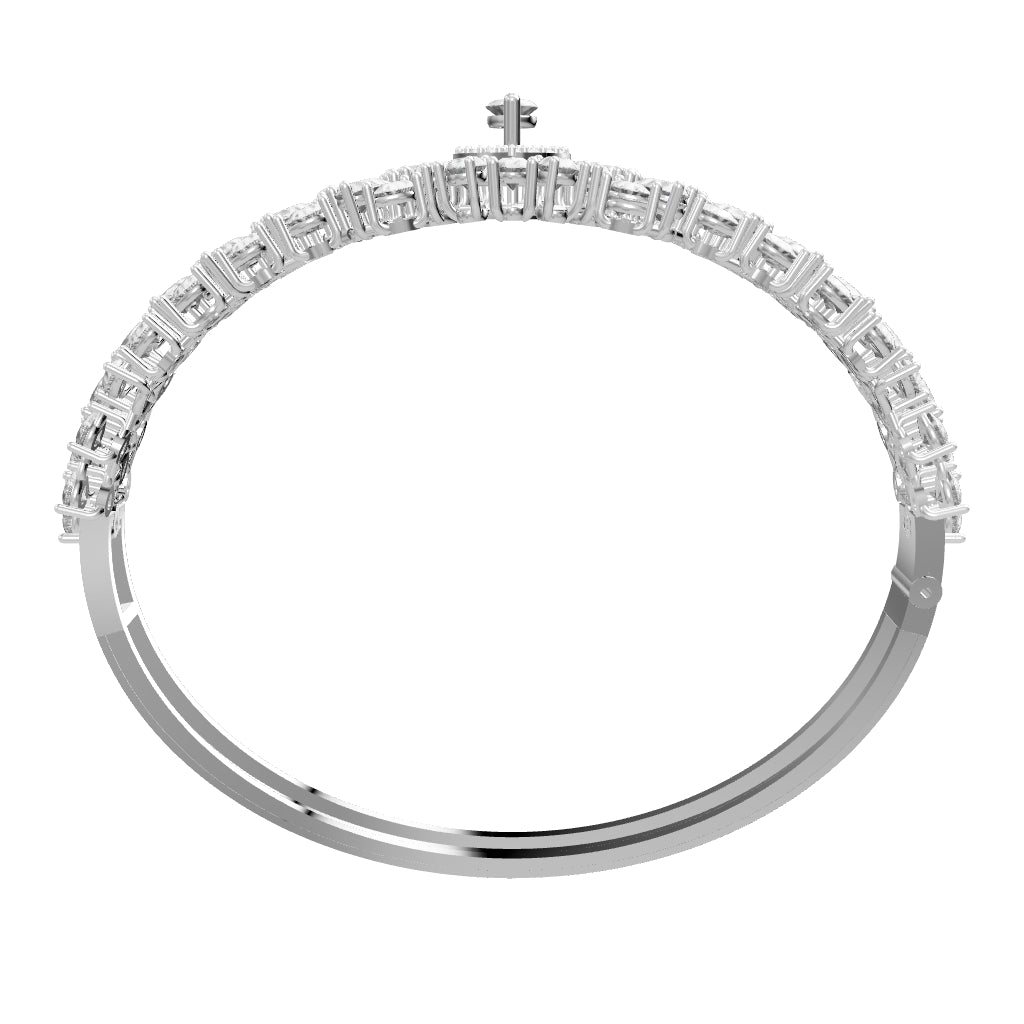 18K White gold Diamond Bangle 3D - E-B356X