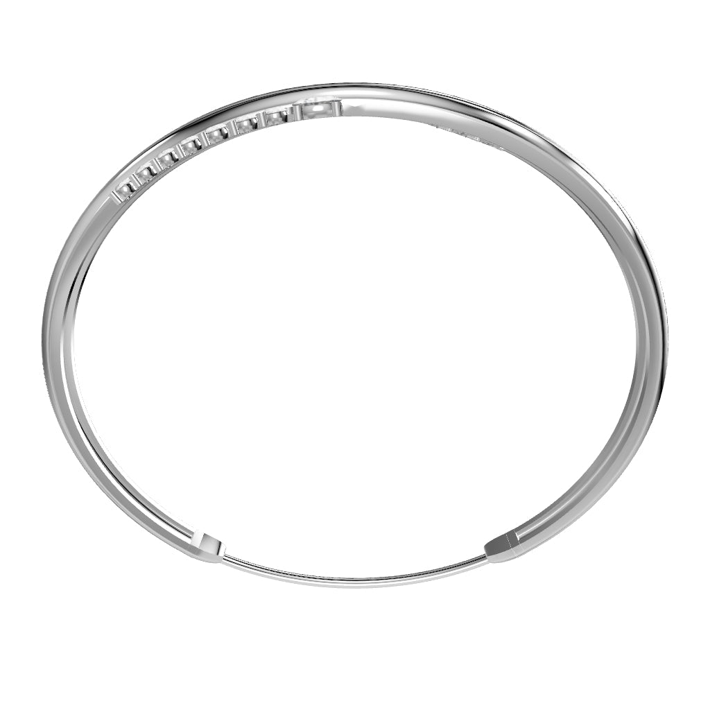 18K White gold Diamond Bangle 3D - E-B370S