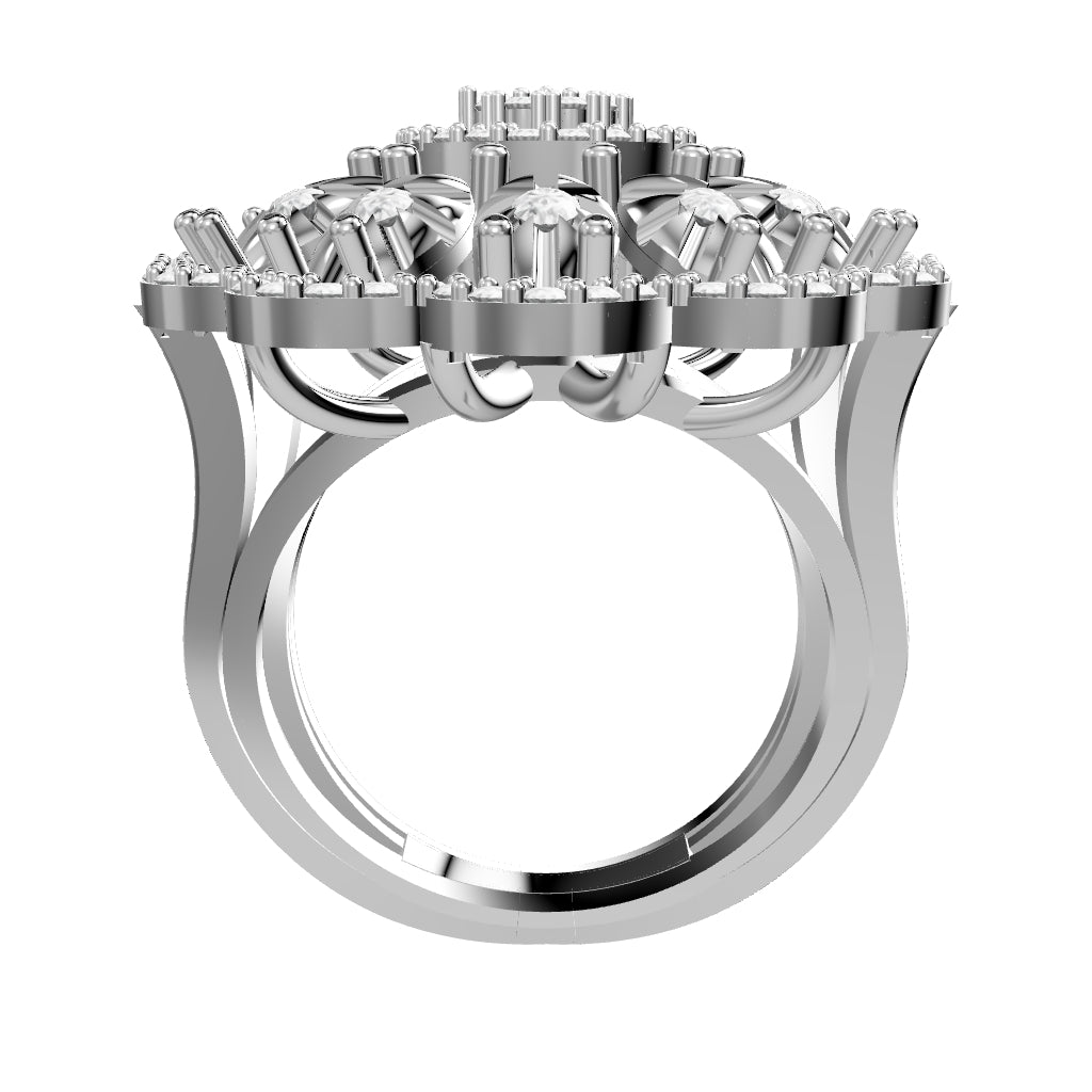 18K White gold Diamond Ring 3D - E-R784SM